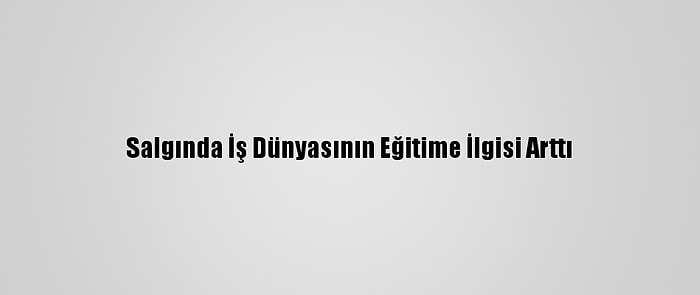 Salgında İş Dünyasının Eğitime İlgisi Arttı