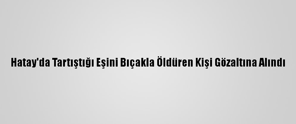Hatay'da Tartıştığı Eşini Bıçakla Öldüren Kişi Gözaltına Alındı