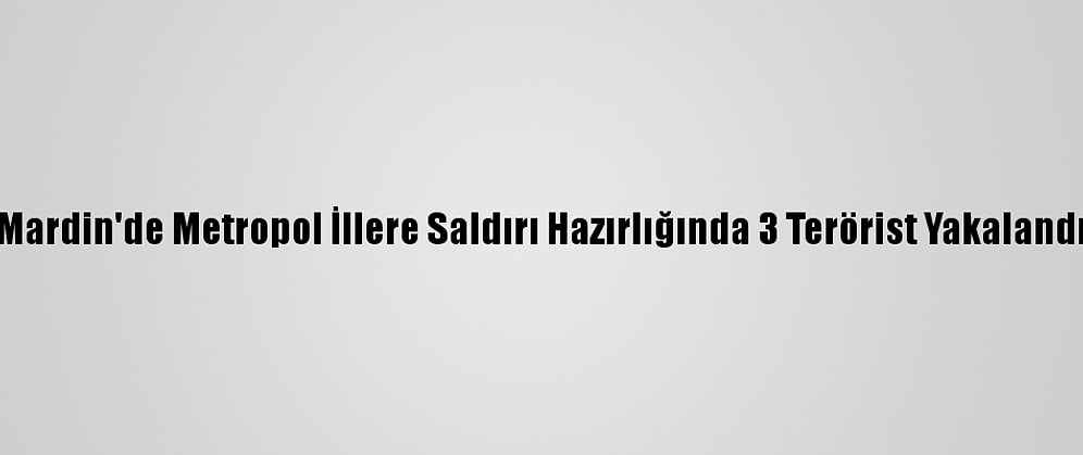Mardin'de Metropol İllere Saldırı Hazırlığında 3 Terörist Yakalandı