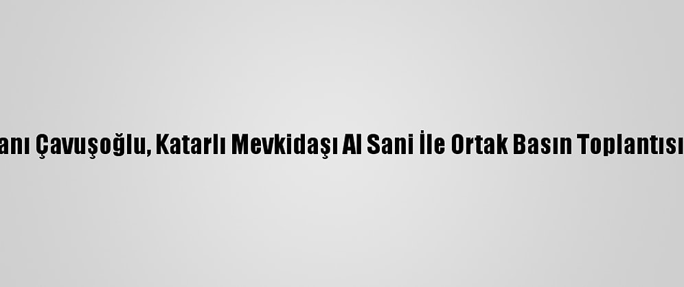 Dışişleri Bakanı Çavuşoğlu, Katarlı Mevkidaşı Al Sani İle Ortak Basın Toplantısında Konuştu: