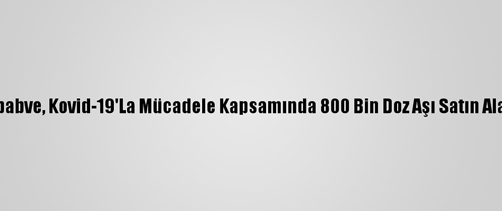 Zimbabve, Kovid-19'La Mücadele Kapsamında 800 Bin Doz Aşı Satın Alacak