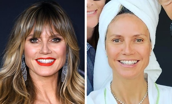 6. Хайди Клум с косметикой и без тоже в 47