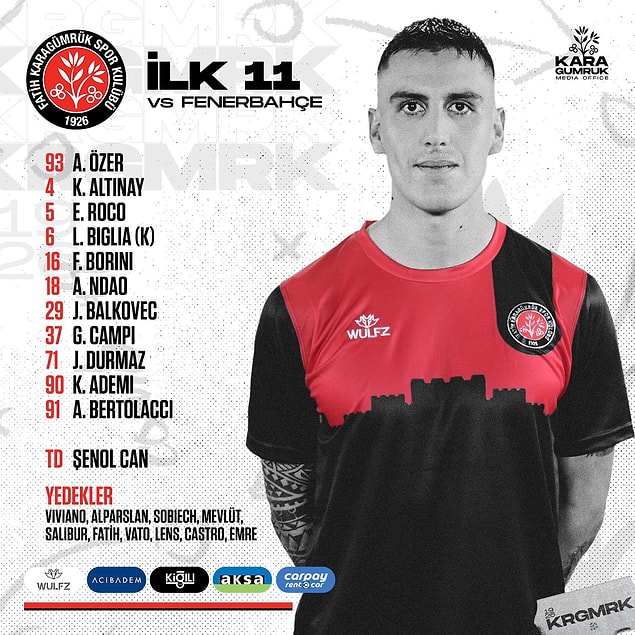 İki takım sahaya bu 11'lerle çıktılar: