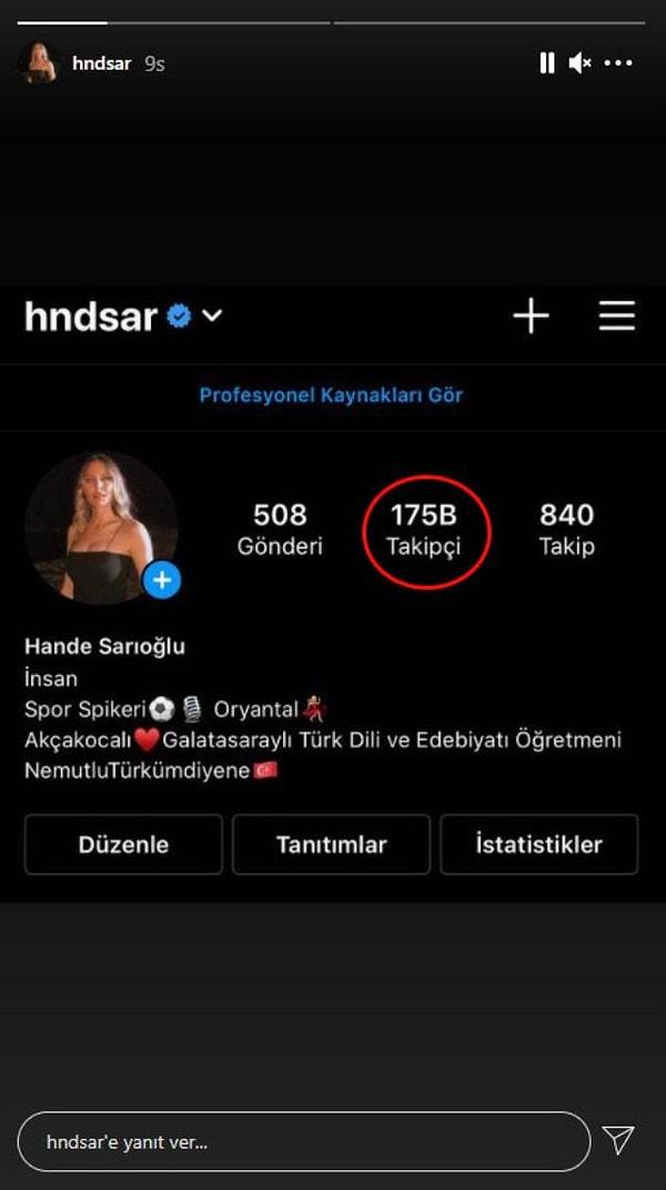 Gündem olmasının ardından oryantal görüntülerini Instagram'da yeniden paylaşan Hande Sarıoğlu, bio'suna da 'Oryantal' yazmıştı.