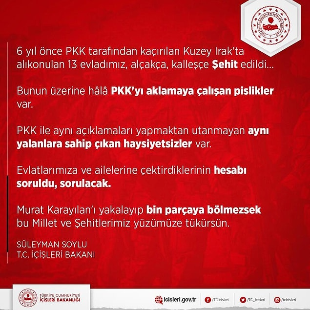 Gara Bölgesinde Kimliği Tespit Edilen Şehitlerimiz