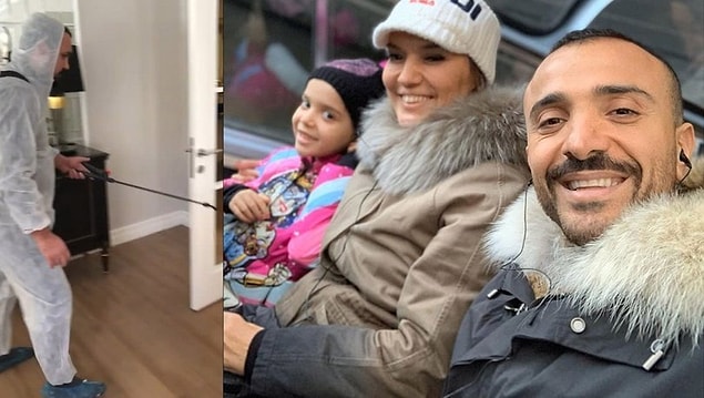 Her ünlü gibi eve kapandığımız ilk dönemlerde evini dezenfekte ettirdi.