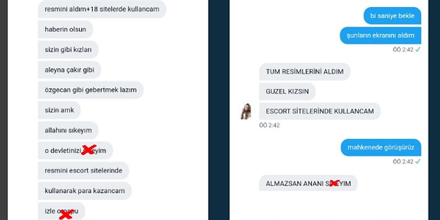 Birçok hesaptan denk geldiği kadınlara iğrenç mesajlar yazmaya devam ediyor.