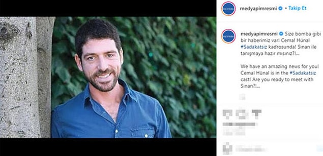 Sadakatsiz Dizisinde Sinan Karakterini Canlandıracak