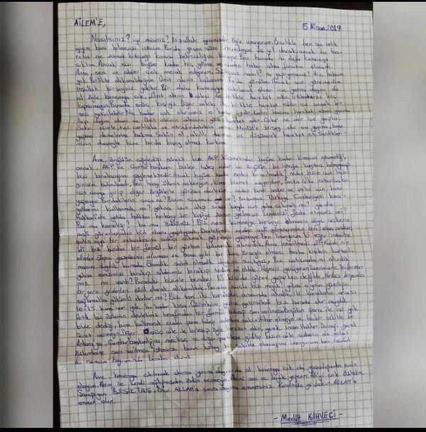 Anne Güler, sosyal medyada dolaşan mektubun da oğluna ait olduğunu ve oğlunun kendi yazısı olduğunu söyledi. Şehit Mevlüt Kahveci, annesi Ayşe Güler’e yazdığı o mektupta şu ifadeler yer alıyor: