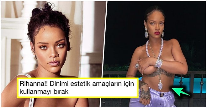 Rihanna Instagram'da Paylaştığı Üstsüz Fotoğrafındaki Detay Nedeniyle Hindistan'da Tepki Çekti!