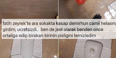 Kendisinden Önce Tuvaleti Batıran Kişinin Pisliğini "Jest Olarak" Temizleyen Ahmet Vehbi'ye Gelen Tepkiler