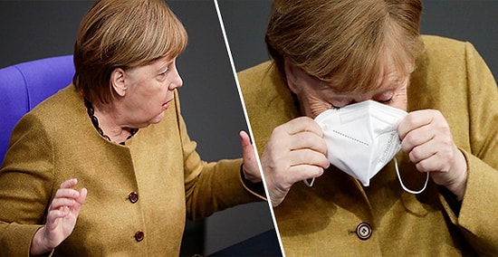 Maske Takmayı Unutan Almanya Başbakanı Angela Merkel, Panik Yapıp Koşa Koşa Maskesini Almaya Gitti