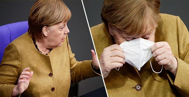 Maske Takmayı Unutan Almanya Başbakanı Angela Merkel, Panik Yapıp Koşa Koşa Maskesini Almaya Gitti
