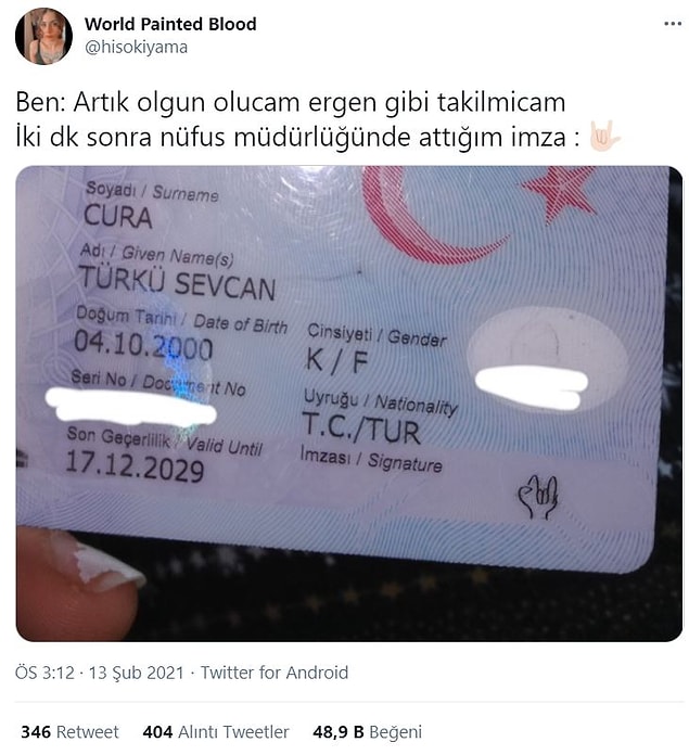 13. Gayet şekil bir imza.
