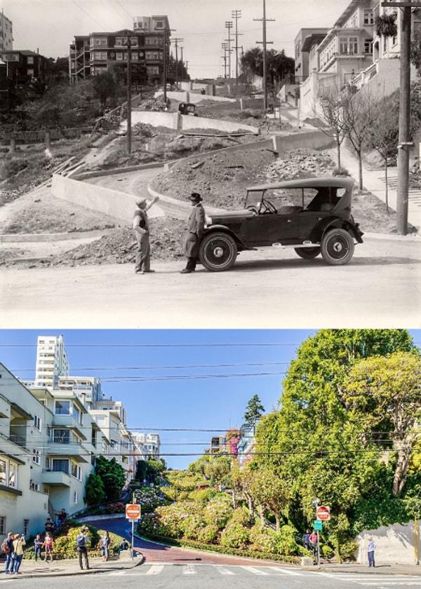 8. Lombard Sokağı, San Francisco 1922 ve 2018
