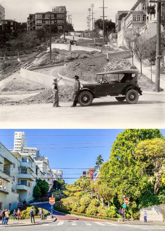 8. Lombard Sokağı, San Francisco 1922 ve 2018