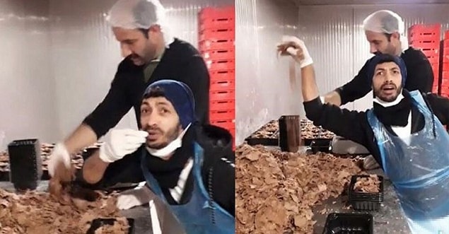 Tanık olduğumuz bir başka skandal ise hijyeni unutup dans ederek döner paketleyen işçilerin görüntüleriydi...