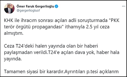 Çıplak Aramayı Gündeme Getiren ve Hapis Cezası Alan Milletvekili İçin Kampanya: #GergerlioğlununYanındayız