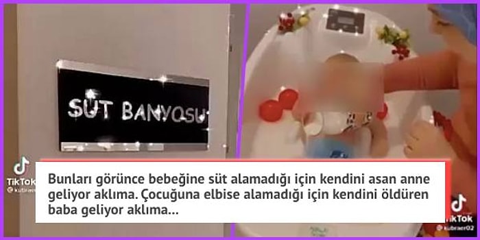 Bir Akıl Tutulması Daha! Bebeğine Süt Banyosu Yaptırdığı Görüntüleri Yayınlayan Anne Tepki Çekti