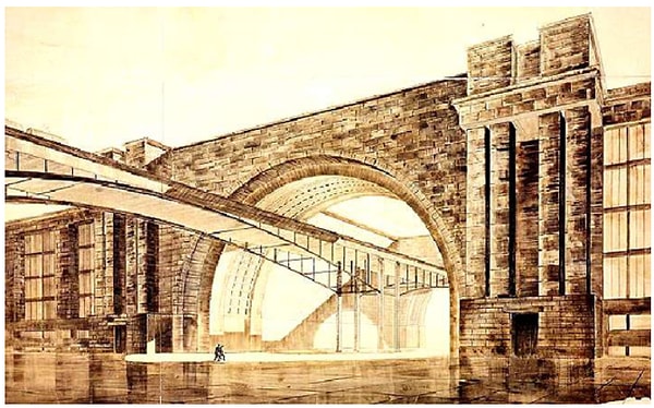 3. Дворец техники на берегу Москвы-реки.