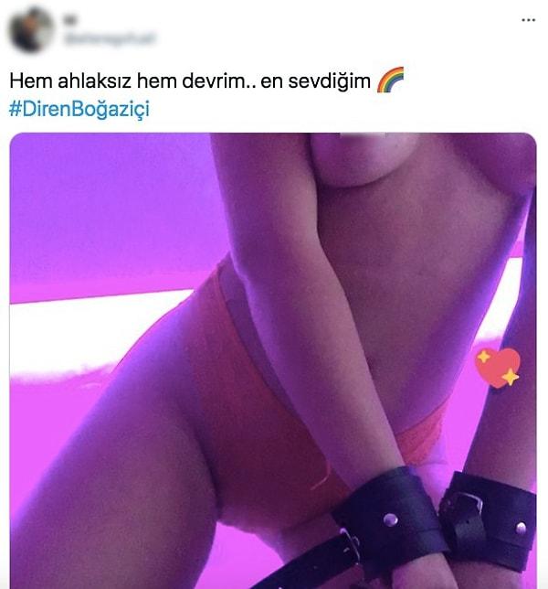 Bazı kullanıcıları da seksi fotoğraflarını paylaşarak Boğaziçi direnişine destek verip Melih Bulu'yu istifaya çağırmıştı.