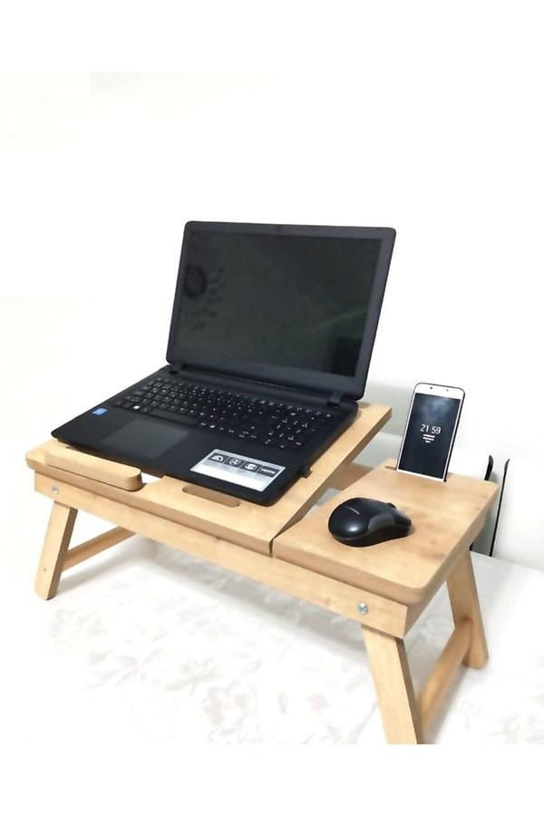 Bu ürünü ister laptop masası yapan, ister tek kişilik kahvaltı masası, ister çocuklarınız için kullanın. Her türlü çok kullanışlı.