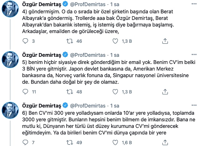 Ardından konuyu CV'sinin yetkinliğine getirdi...