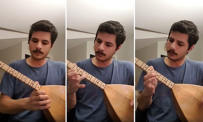 28 Yıllık Disko Destanını Sonlandıran Daft Punk'ın 'Get Lucky' Şarkısını Bağlama ile Çalan Genç