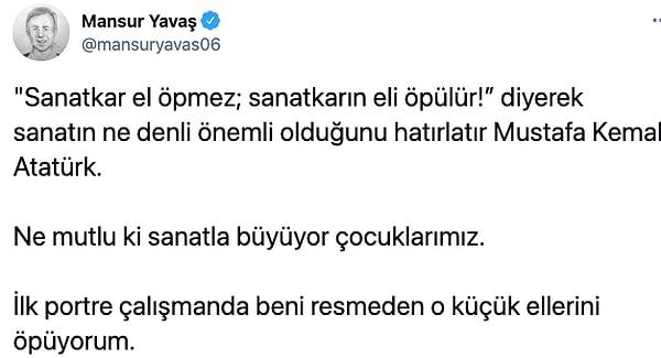 Türkiye'de sosyal medyayı en etkili kullanan yöneticilerinden biri olan Yavaş ise bu jeste Atatürk'ün bir sözüyle karşılık verdi.