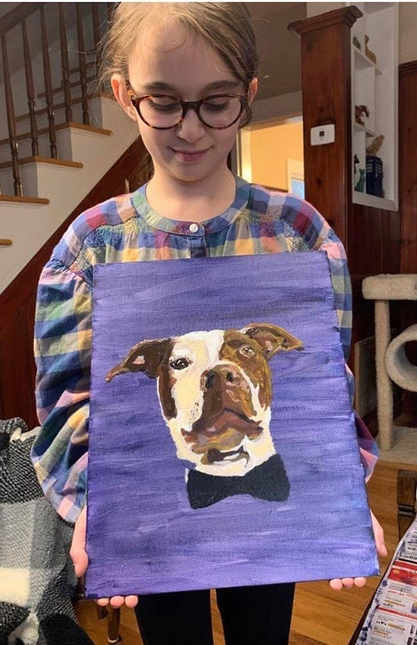 9. "Моя 8-летняя дочка рисует портреты домашних животных, чтобы собрать средства приюту для животных".