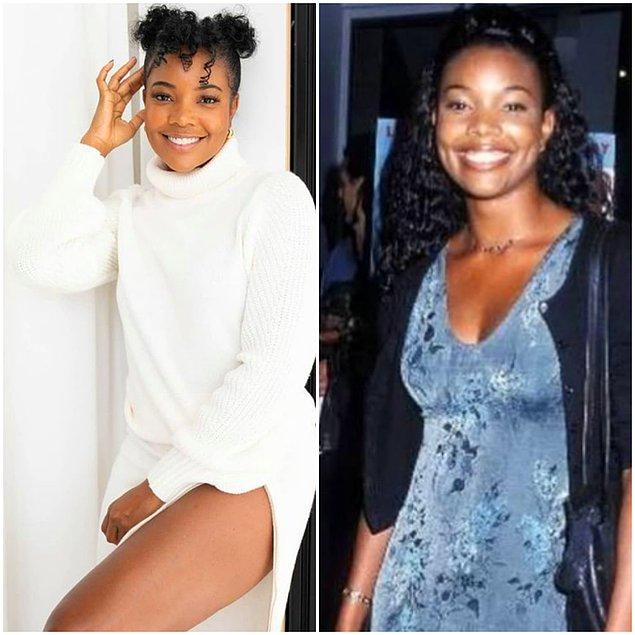 17. Gabrielle Union-Wade 2021 ve 1998 yıllarından fotoğraflarıyla. (Solda 48, sağda 25 yaşında.)