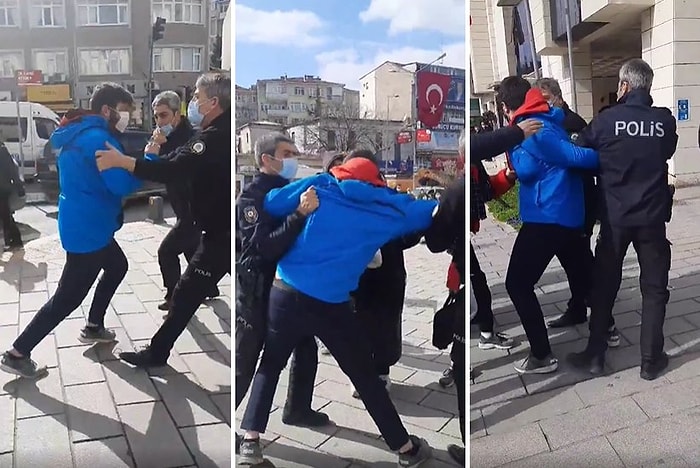 Polislerle Birbirine Giren Gencin Maskesi Çenesinde Olduğu İçin Kesilecek Olan Cezaya Tepki Gösterdiği İddiası