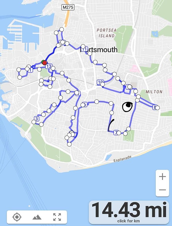 8. "Ох и заморочился я сегодня на пробежке, чтобы мой маршрут сложился вот в такого симпатягу-единорога!"