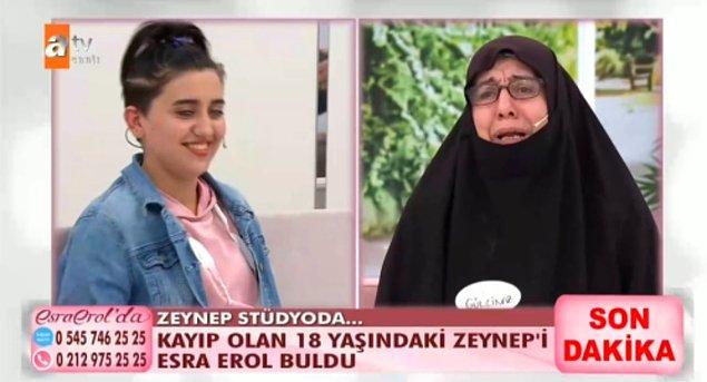 Gürcinaz Hanım, 4 aydır kayıp olan 19 yaşındaki kızı Zeynep'in bulunması için Esra Erol'a başvurdu. Ancak bu, Zeynep'in evden ilk kaçışı değildi. İlk olarak 14 yaşında, daha sonra 18 yaşında ve son olarak da 19 yaşında evden kaçmıştı Zeynep.