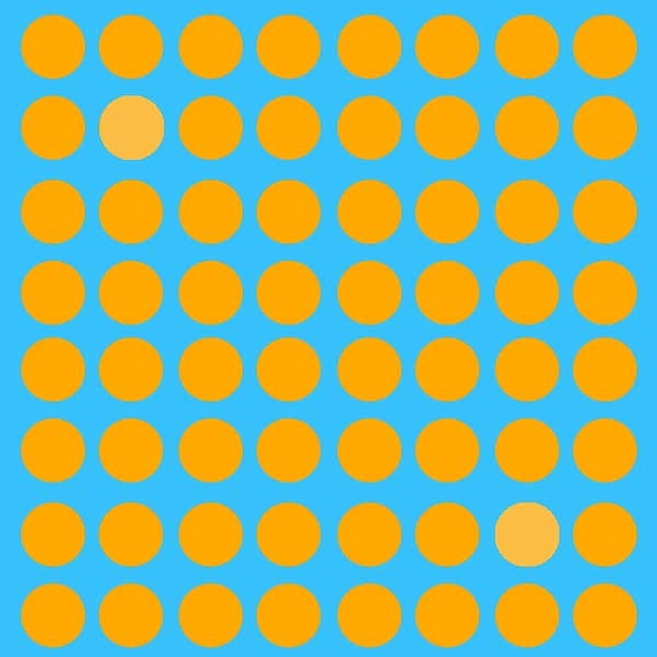 4. Сколько кружков более светлого оттенка оранжевого вы можете увидеть на этой картинке?