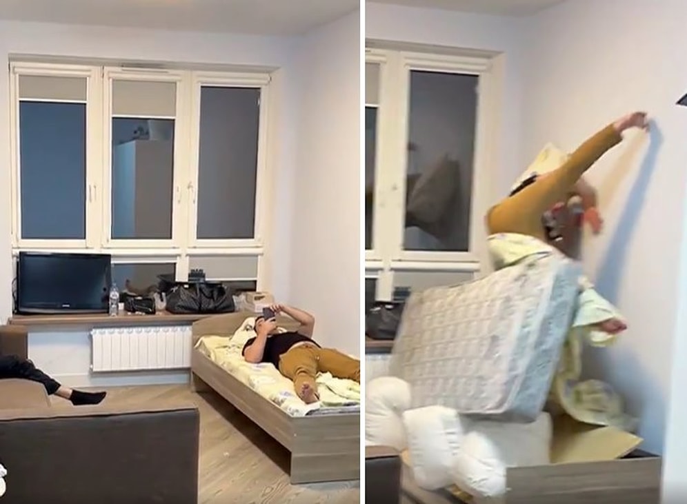 Yatağın Altına Yerleştirilen Hava Yastıklarının Patlaması ile Neye Uğradıklarını Şaşıran İnsanlar