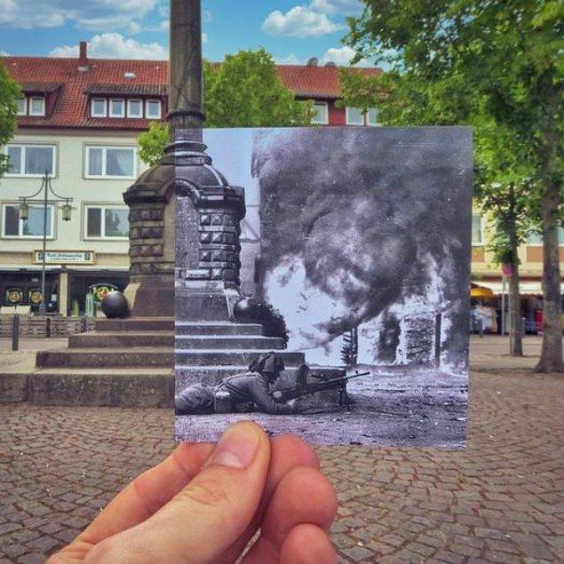 1. Almanya'nın Uelzen kasabasının II. Dünya Savaşı sırasındaki ve şimdiki hali: