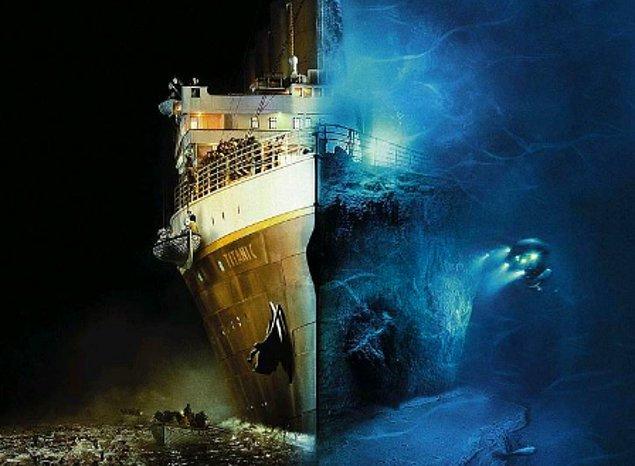 8. Titanik'in 1912 ve 2003 yıllarındaki görüntülerinin tasviri: