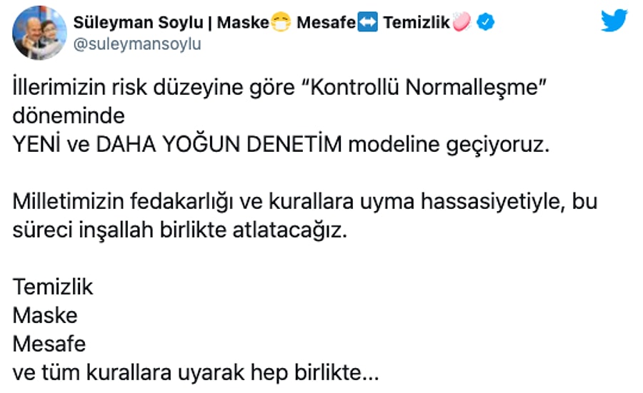 Bakan Soylu'dan 'Kontrollü Normalleşme' Açıklaması - onedio.com