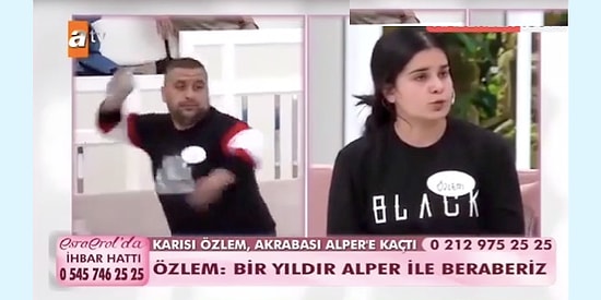 Kuzeniyle Aldatılan Koca Canlı Yayında Eşine Su Şişesi Fırlattı