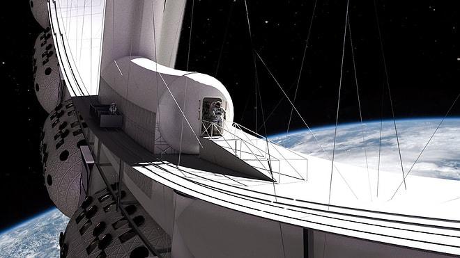 2027 Yılında Açılması Planlanan ve İçerisinde Sinema Salonundan Tutun da Bara Kadar Olan Uzay Oteli