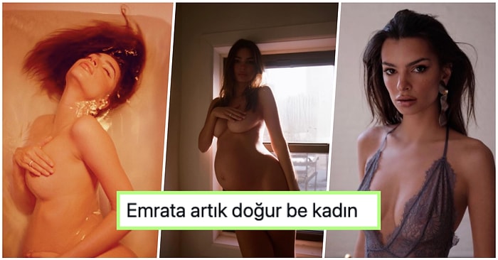 Kalkın Mahvolduk 🔥 9 Aylık Hamile Olan Emrata Verdiği Çırılçıplak Pozlarla Gören Herkesin Yüreğini Hoplattı