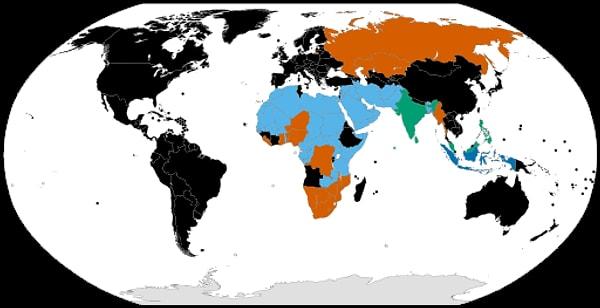 Günümüzde dünyanın 53 farklı yerinde poliandri evlilik hala yaygın. Mavi renkli bölgelerde poliandri yasal, kırmızı bölgelerde yasal olmasa da suç değil, yeşil bölgelerde ise yalnızca belirli gruplar için yasal.