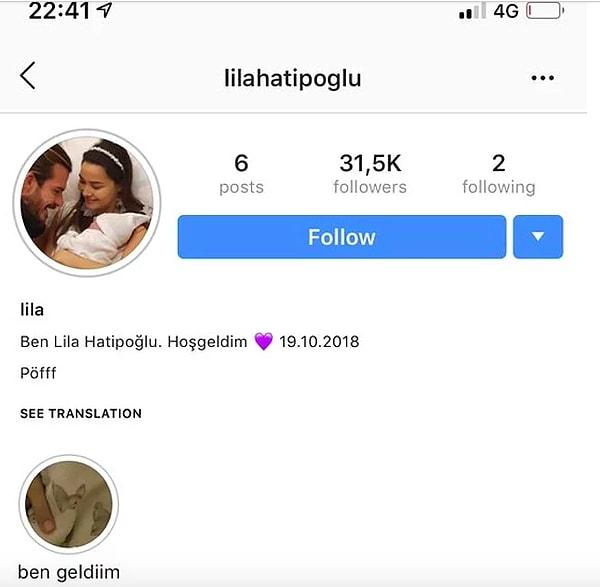 2018 yılında Gizem - Hakan Hatipoğlu çifti Lila isimli dünyalar güzeli kız çocuklarını kucaklarına almıştı. İkilinin bir gün sonra ise yeni doğan bebekleri için Instagram hesabı açmaları epey konuşulmuştu.