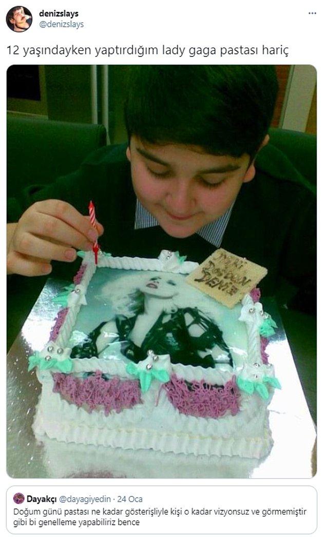 14. Lady Gaga fotoğraflı pasta... Hâlâ yapılabilir. :)