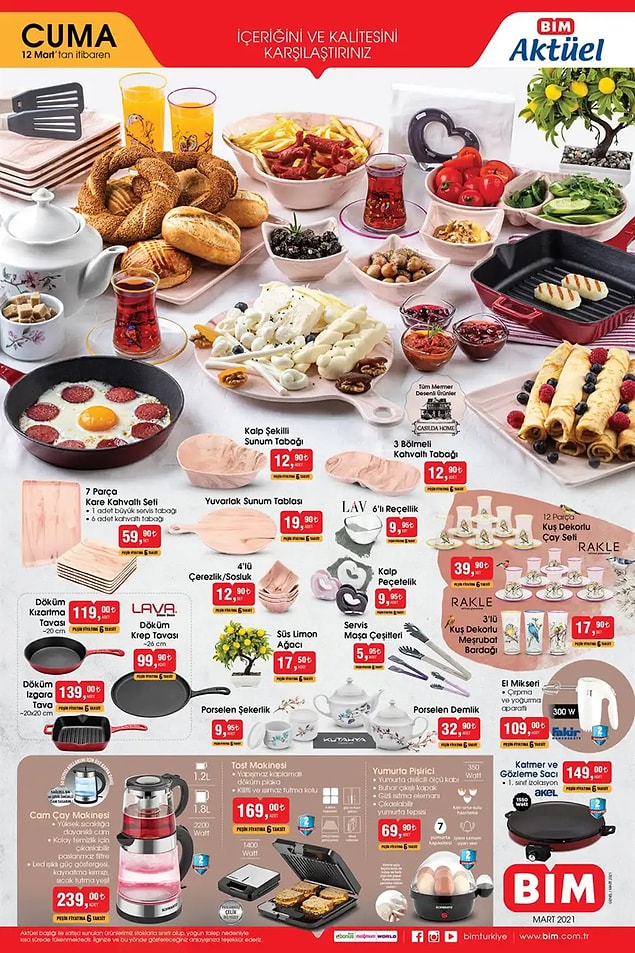 BİM mutfak gereçleri kataloğu;