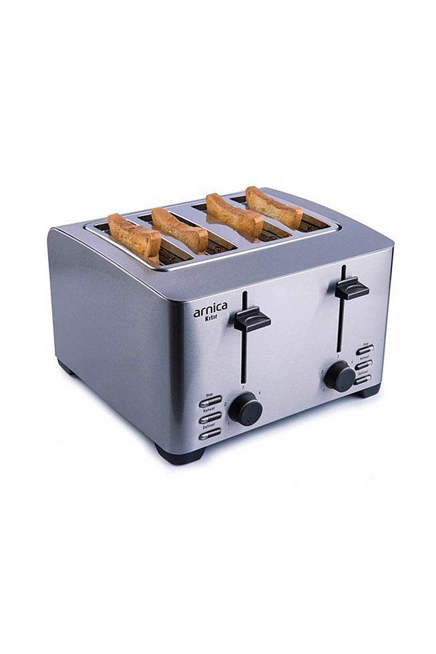 17. Arnica Kıtır 4 Dilimli Çelik Ekmek Kızartma Makinesi