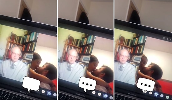 Zoom'da Online Ders Yaparken Kamerayı Açık Unutup Öpüşmeye Başlayan Gençlerin İlginç Görüntüleri
