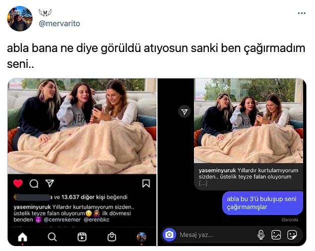 Hatta biri de gitmiş Gülçin Ergül'e şöyle bir mesaj atmış, Gülçin de görüldü atmış... 😂