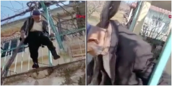 Budamak İstediği Ağaçta Asılı Kalan Yaşlı Adamı Komşuları Kurtardı